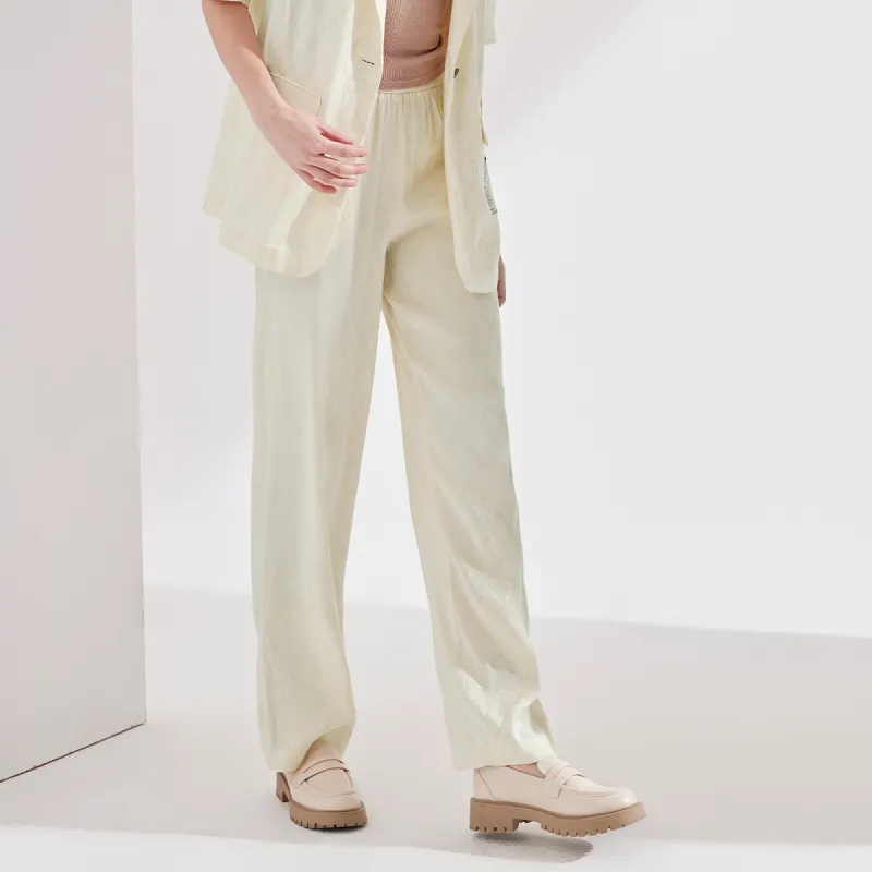 NAWAIN Casual Pants Women's Creamy White-1