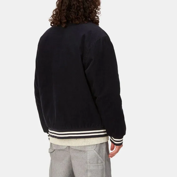 Carhartt WIP FW23 Letterman Jacket Jacket Unisex Dark Marine Blue-3