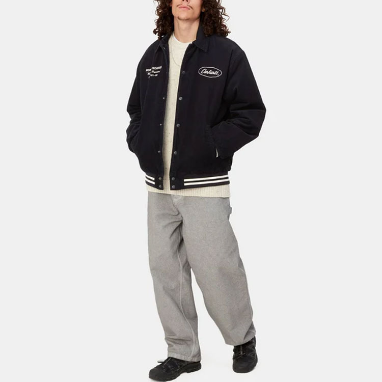Carhartt WIP FW23 Letterman Jacket Jacket Unisex Dark Marine