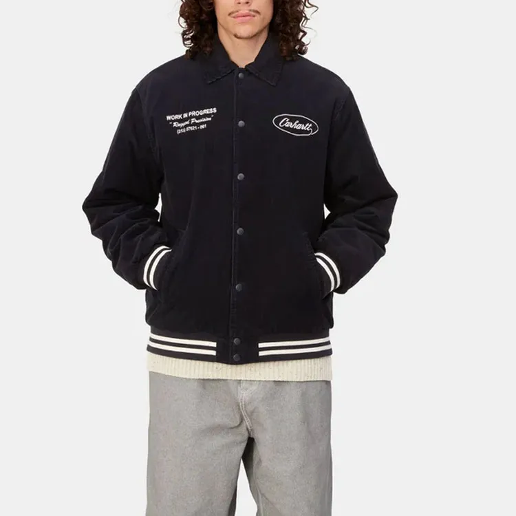 Carhartt WIP FW23 Letterman Jacket Jacket Unisex Dark Marine Blue-4