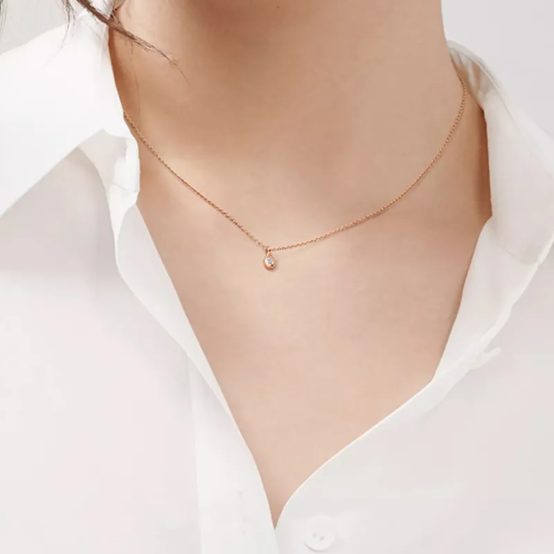 TIFFANY & CO. Elsa Peretti® 18k Rose Gold Diamonds Necklaces Women's Rose Gold-2