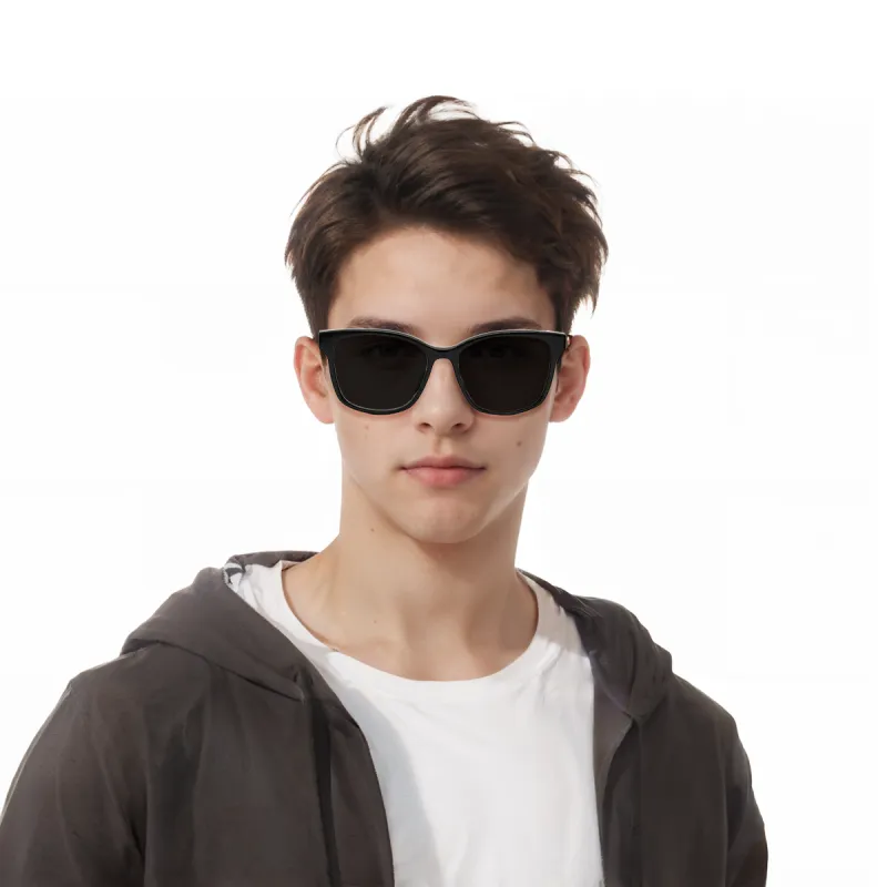 GUCCI Red-Green Webbing Acetate Square Frame Sunglasses Black-2