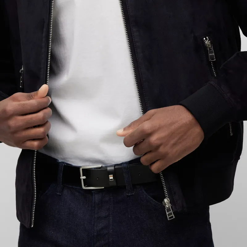 Boss Logo plaque Leather Belt-4