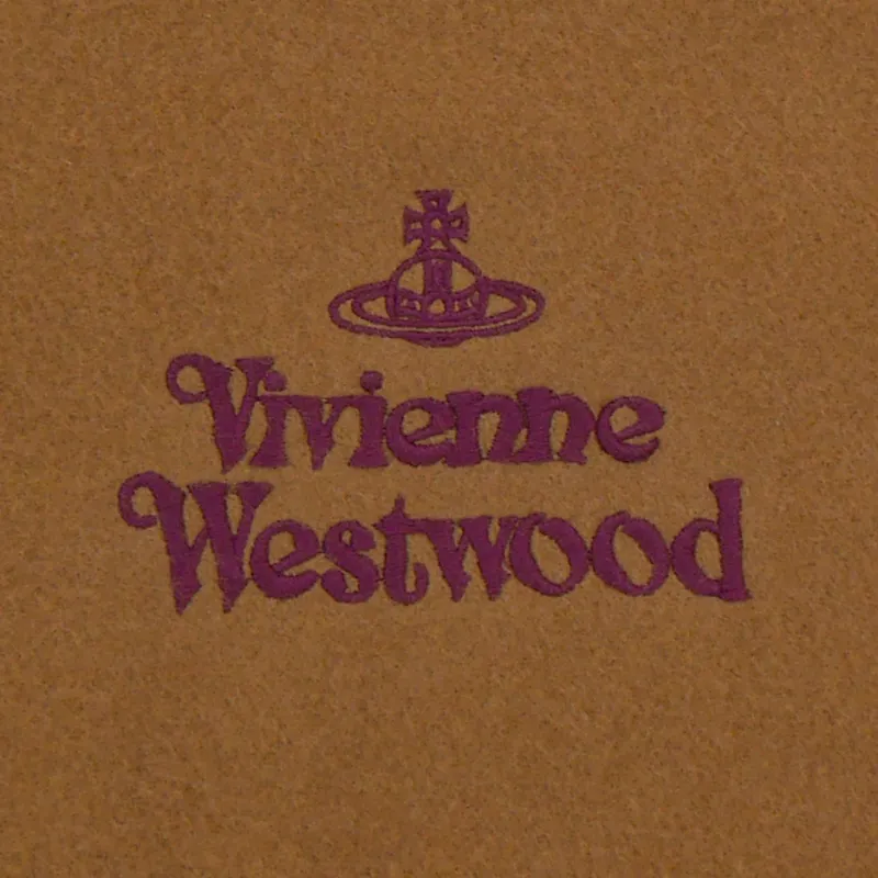 Vivienne Westwood Logo Embroidered Fringed Scarf-1