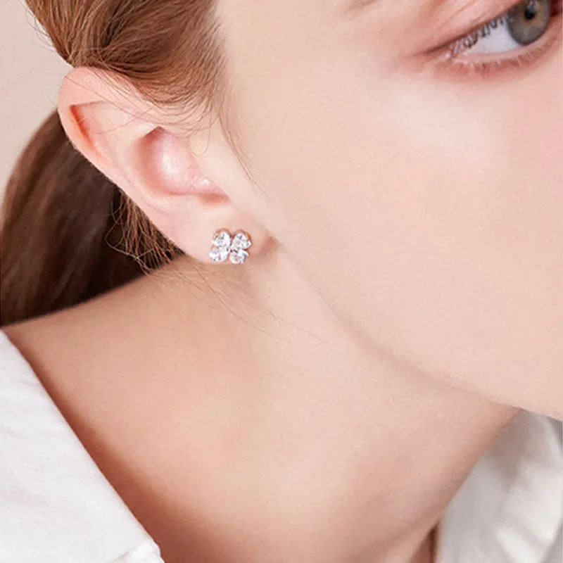 QIANFANGDAHUANGYE Silver Stud Earrings Women's-2