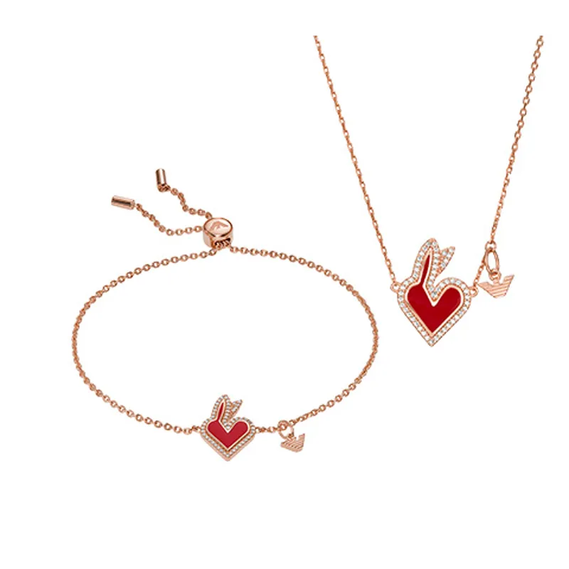 EMPORIO ARMANI 925 Sterling Silver Necklaces Women's Rose Gold-1