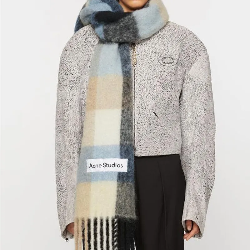 Acne Studios Checked Mohair blend Scarf-5