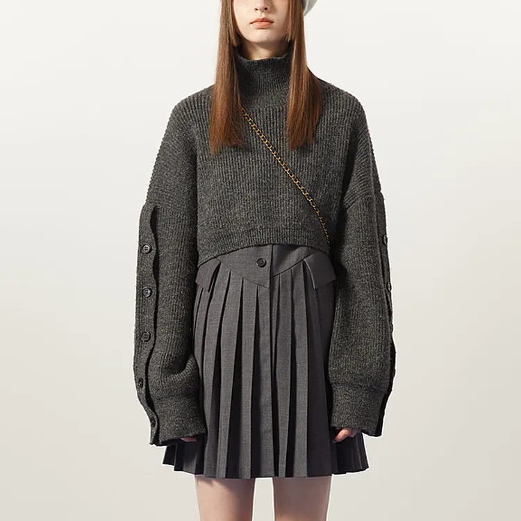 AIVEI Two Piece Skirt Sets Women's Gray/0500-1