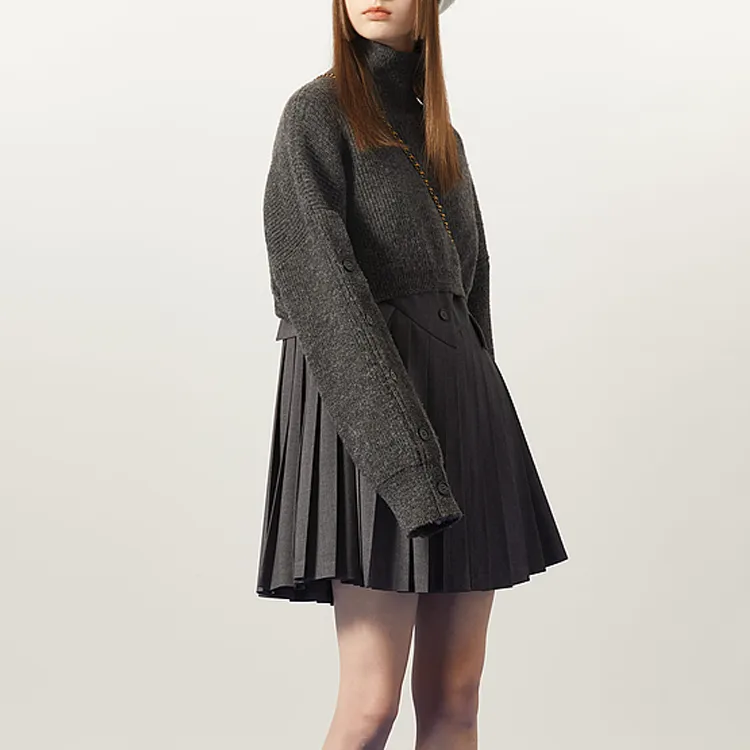 AIVEI Two Piece Skirt Sets Women's Gray/0500-2