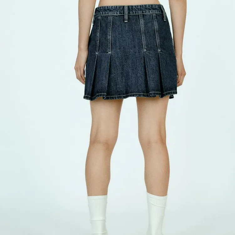 ZARA Denim Short Skirts Women's Blue-3