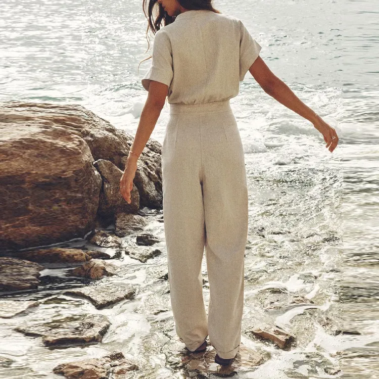 ZARA Jumpsuits Women's Beige-3