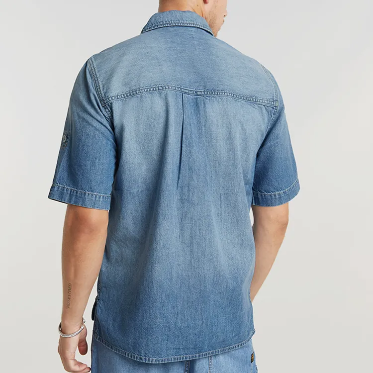 G-STAR RAW Shirt Men's Off-White Dark Blue-2