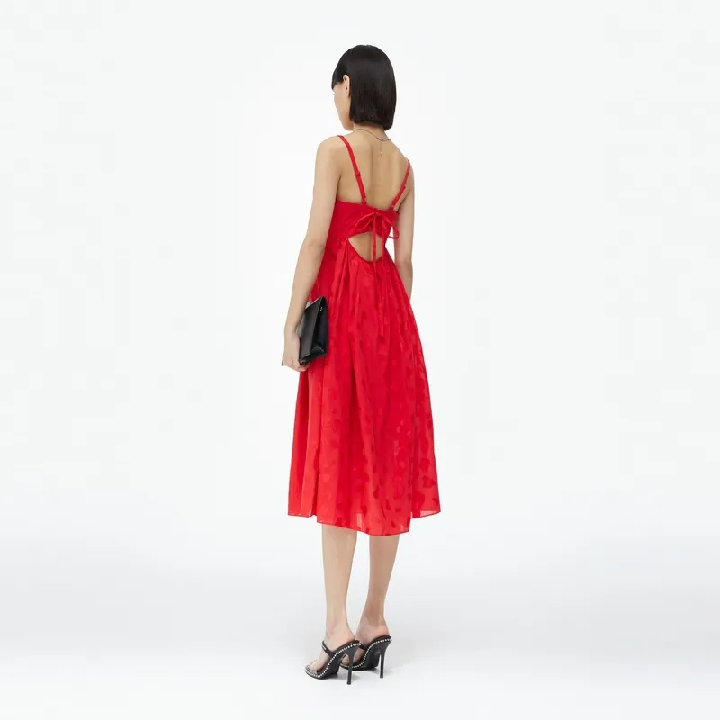MASFER.SU Sleeveless Dress Women's Red-1