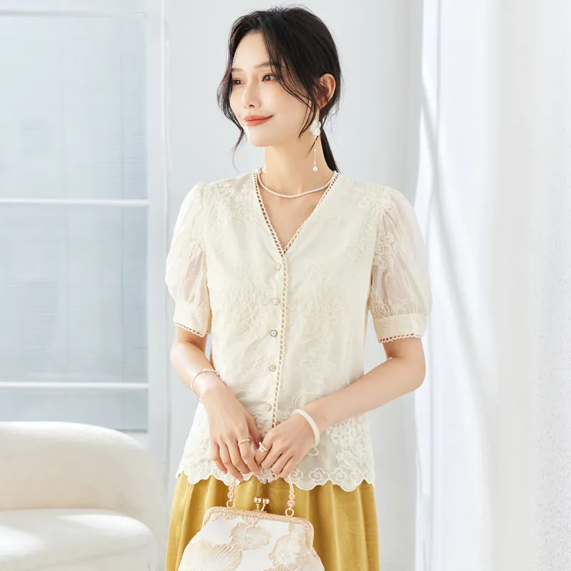 TERRE BLEUE Shirt Women's Apricot-1