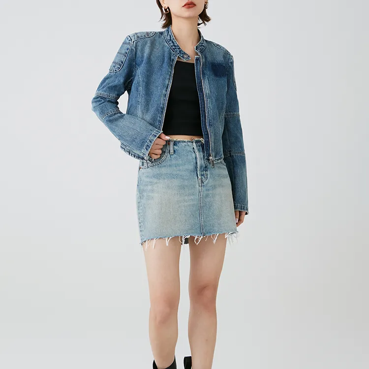 MOUSSY Denim Jacket Women's Blue-1