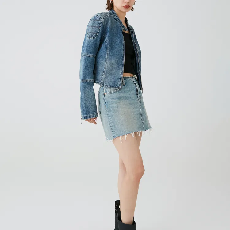 MOUSSY Denim Jacket Women's Blue-3