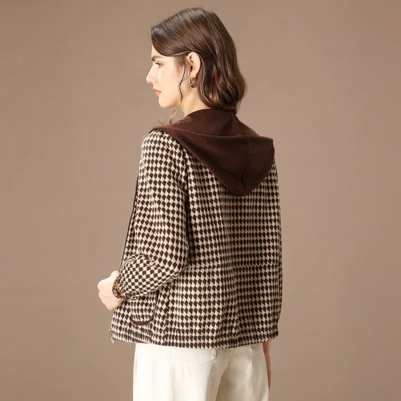 FENHONGMALI Jacket Women's Coffee-2