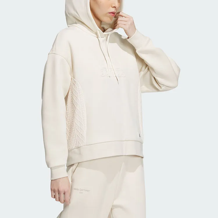 adidas Women's Lounge Hooded Sweatshirt White-3