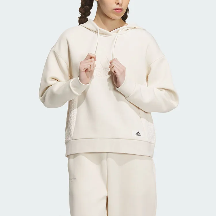 adidas Women's Lounge Hooded Sweatshirt White-1
