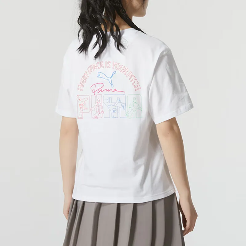 PUMA Drop Shoulder Sleeve T Shirt Women's White-3
