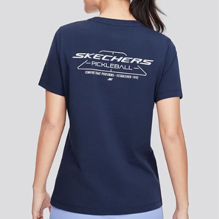 Skechers Regular T Shirt Women's Marine Collegiate Blue-2