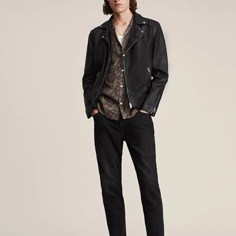 ALLSAINTS Leather Jackets Men Black Black-1