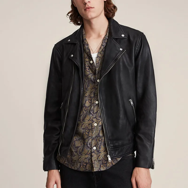 ALLSAINTS Leather Jackets Men Black Black-2