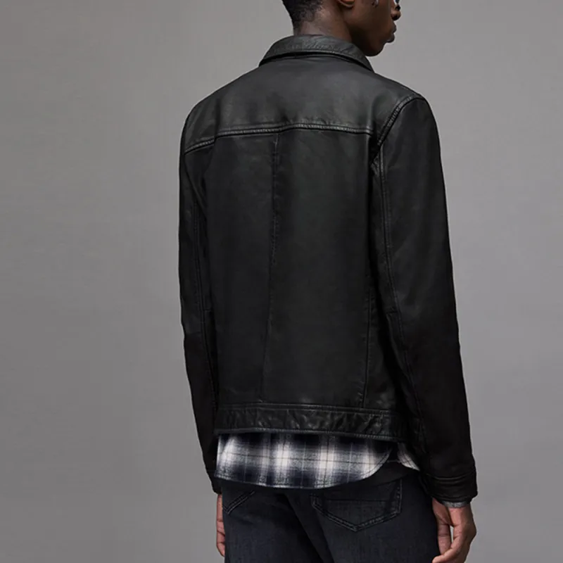 ALLSAINTS Leather Jackets Men Black Black-2