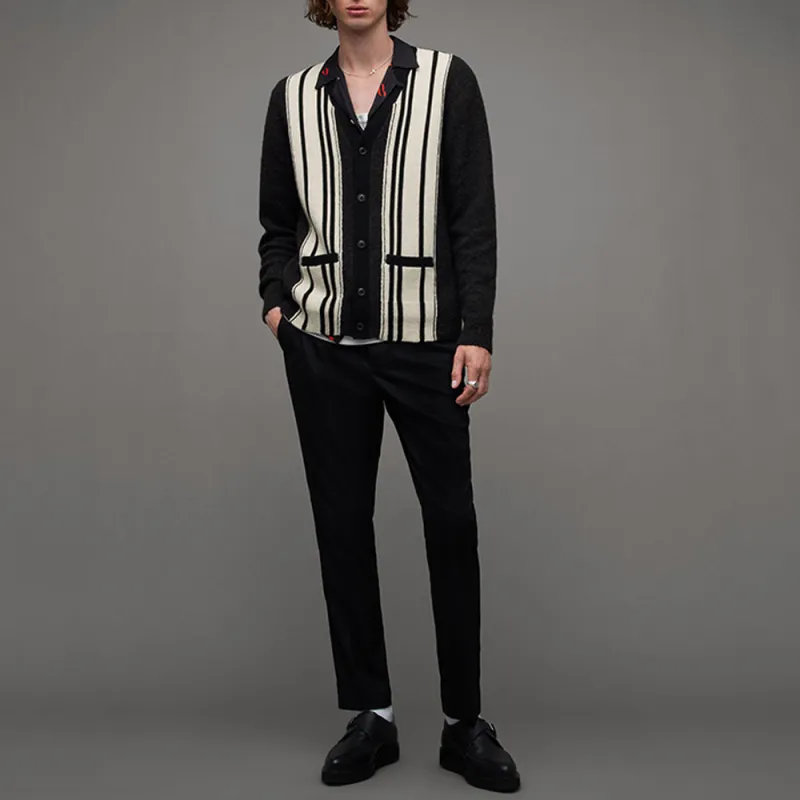 ALLSAINTS Knitwear Men Black White Stripes-1