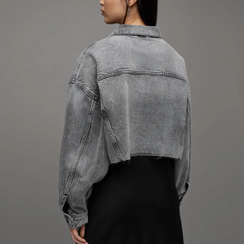 ALLSAINTS Denim Jackets Women's Gray-2
