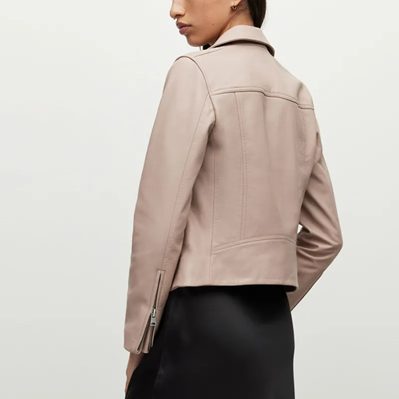 ALLSAINTS Leather Jackets Women's Hazy Pink-3