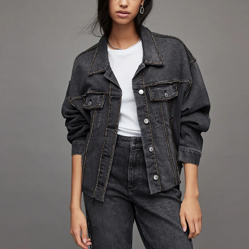 ALLSAINTS Denim Jackets Women's Black-2