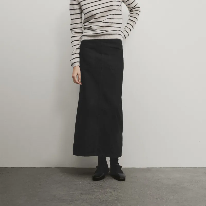 Massimo Dutti Denim Long Skirts Women's Black-2