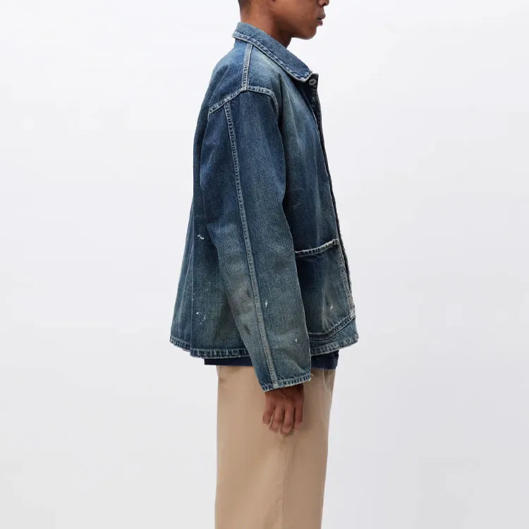 NEIGHBORHOOD Paint splatter Utility Denim Jacket-5
