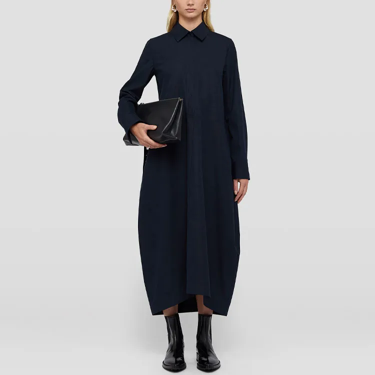 JIL SANDER Long sleeved Organic Cotton Shirtdress-1