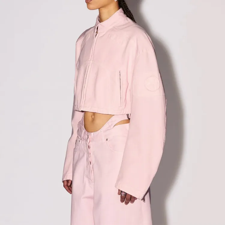 AMBUSH Cropped Denim Biker Jacket-3