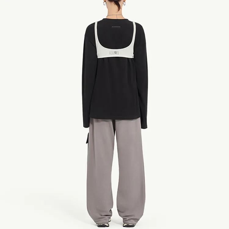 MM6 Maison Margiela Numbers Motif Long Sleeved T Shirt-2