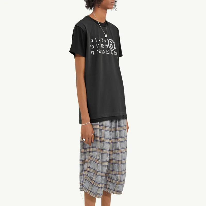 MM6 Maison Margiela Logo Printed Crewneck T Shirt-3