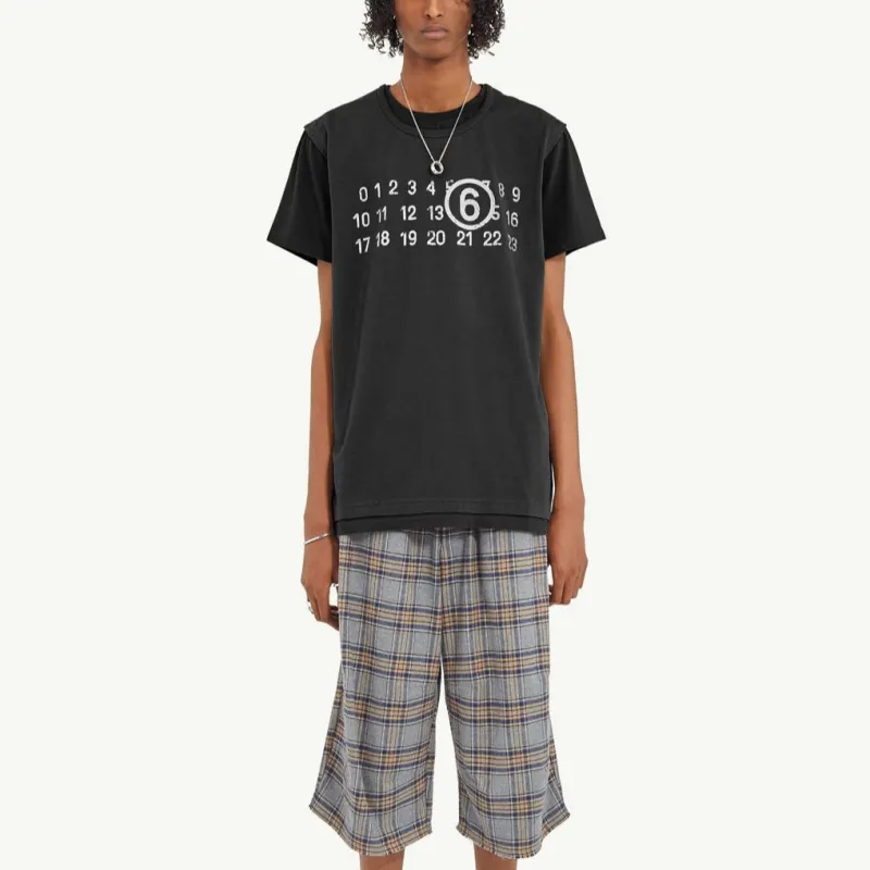 MM6 Maison Margiela Logo Printed Crewneck T Shirt-1