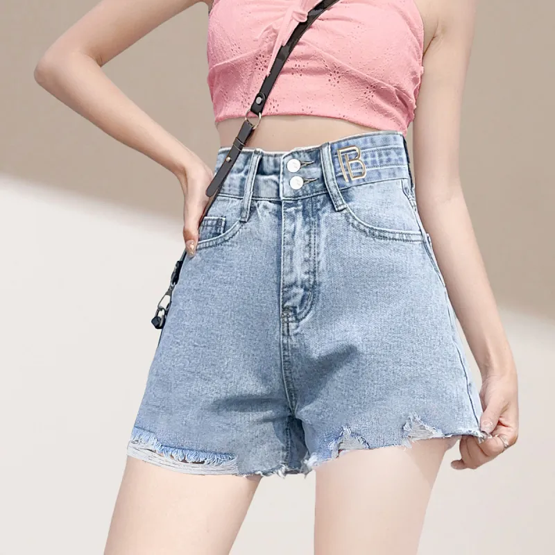 Weixi Denim Shorts Women's Blue-3