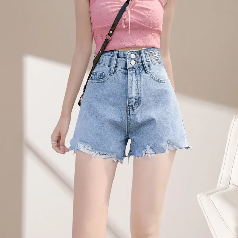 Weixi Denim Shorts Women's Blue-4