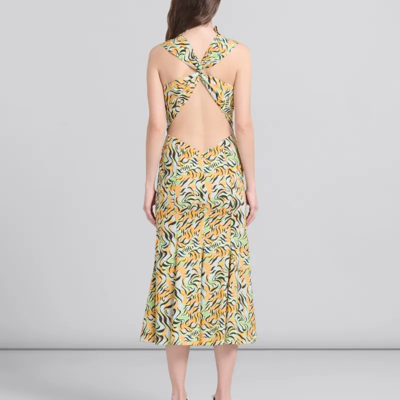 MARNI Floral print Cut out Midi Shirt Dress-2