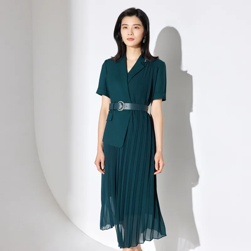 BBLLUUEE Short Sleeved Dress Women's Turquoise-1