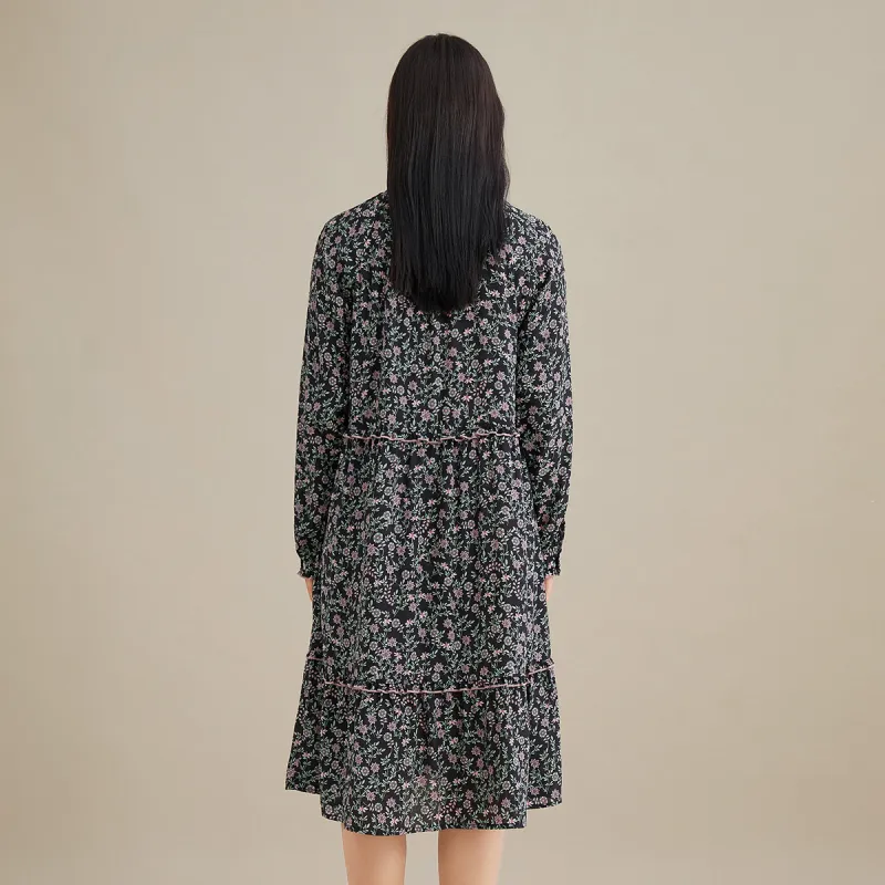 PUKKA Long-Sleeved Dresses Women's Night Cherry Blossom Pink-1