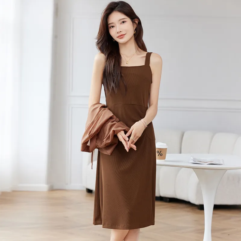 TERRE BLEUE Skirt Set Women's Coffee-3