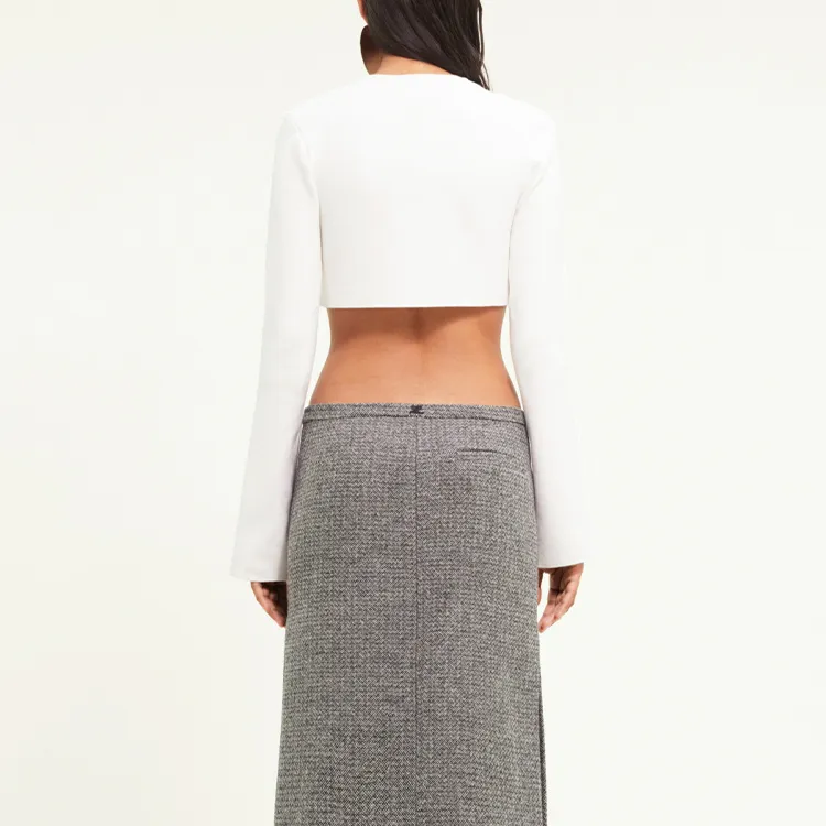 COURREGES Knit Cropped Cardigan 'Heritage White'-1