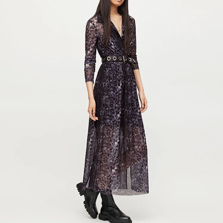 ALLSAINTS Long-Sleeved Dresses Women's Purple-1