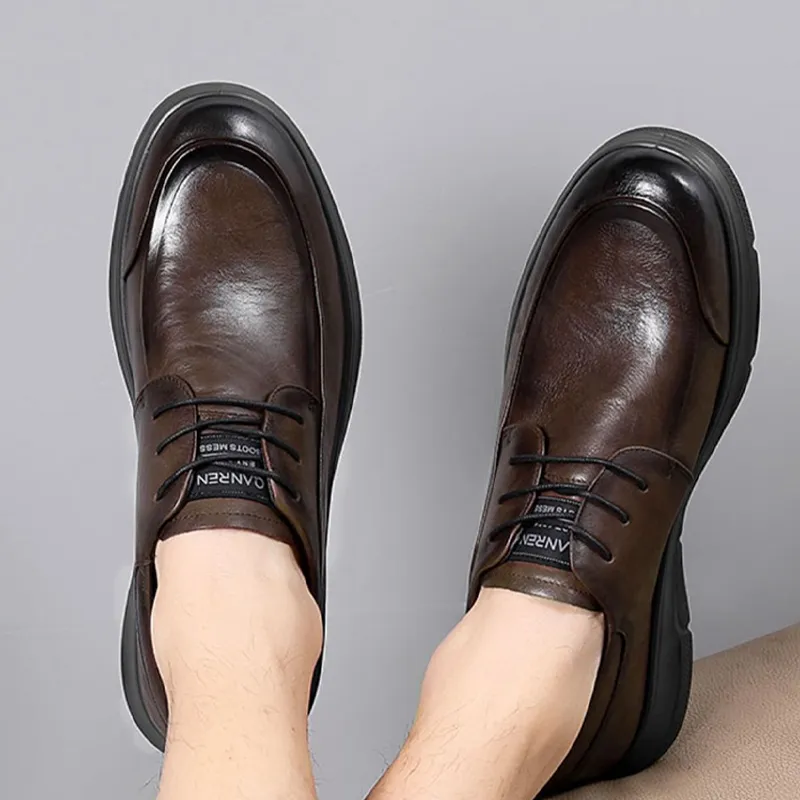 Strongman 3515 Men's Spring And Fall Business Commute Leather Shoes Men's Unlined Shoes For Youth-12