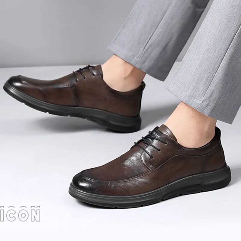 Strongman 3515 Men's Spring And Fall Business Commute Leather Shoes Men's Unlined Shoes For Youth-13