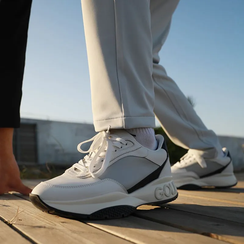 GOLF Cushioned Slip Resistant Breathable Low Top Casual Shoes Men's White Gray-7